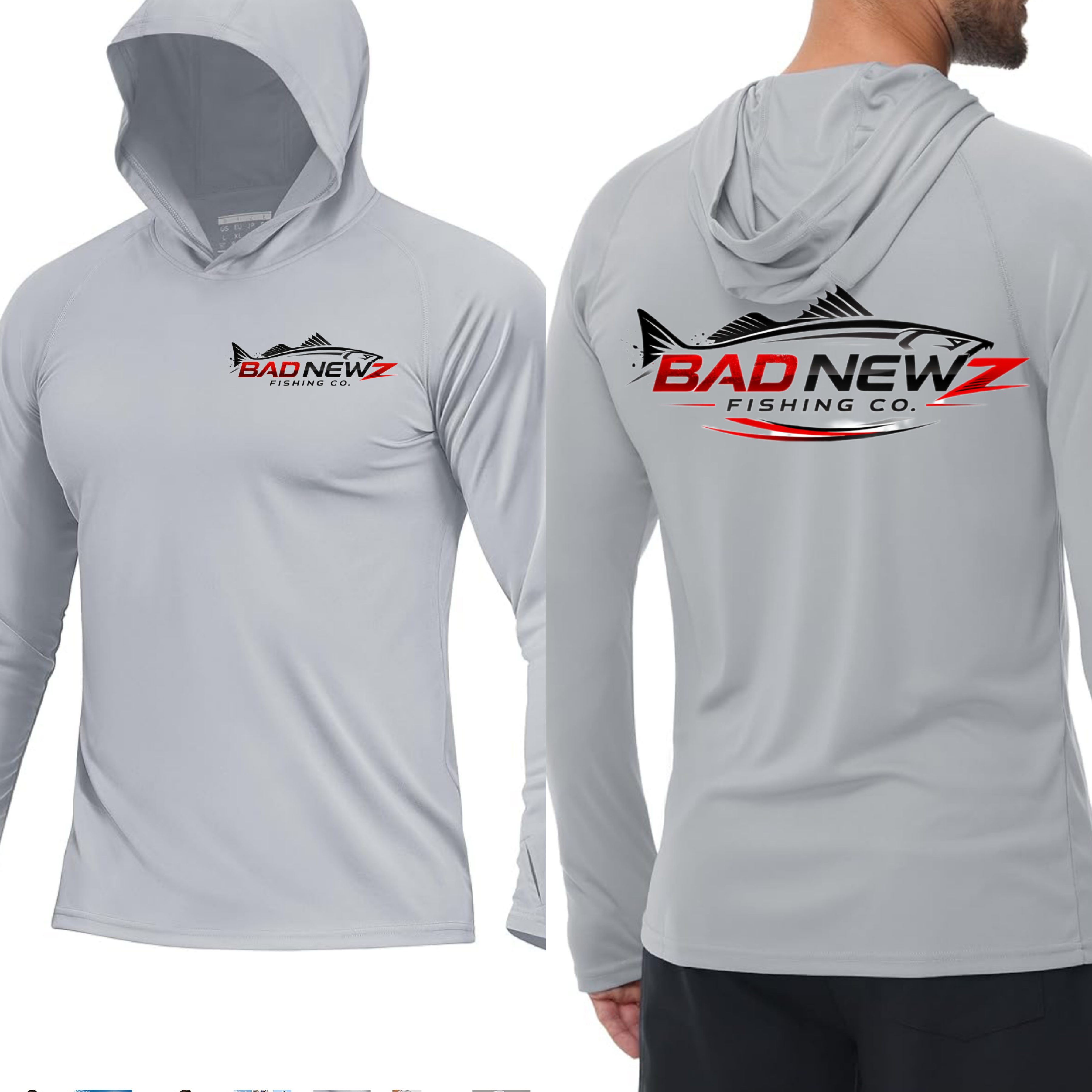 BadNewz Logo - Hooded Performance Long Sleeve